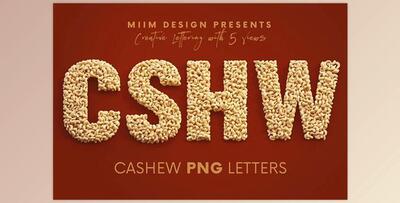Cashew Nuts – 3D Lettering CreativeMarket - 7545672