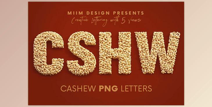 Cashew Nuts – 3D Lettering CreativeMarket - 7545672