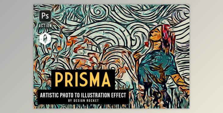 PRISMA Photo to Illustration Action for Photoshop