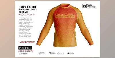 Men’s Shirt Raglan Mockup CreativeMarket - 7257288