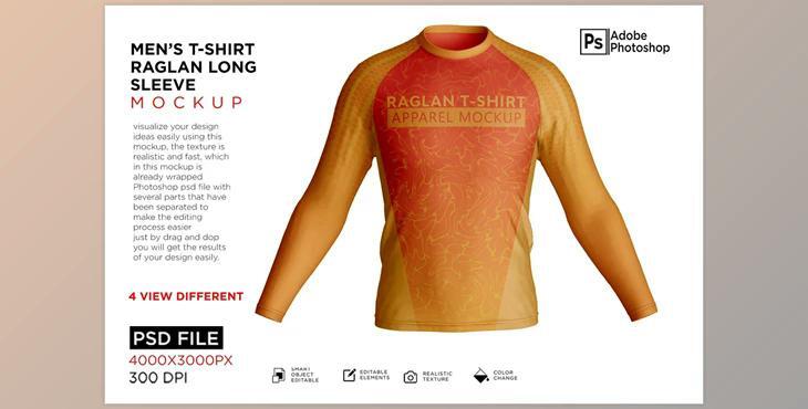 Men’s Shirt Raglan Mockup CreativeMarket - 7257288