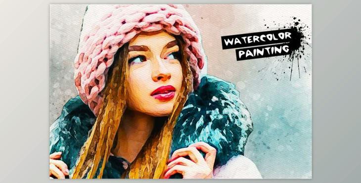 Watercolor Painting Effect (ATN, PAT, ABR)
