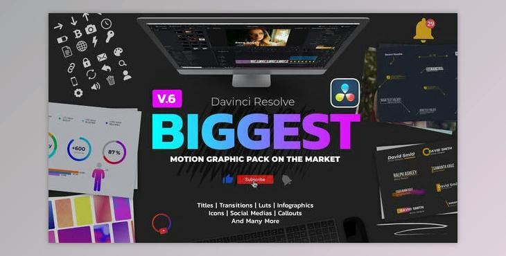 Motion Graphic Pack for Davinci Resolve (Videohive 30109295)