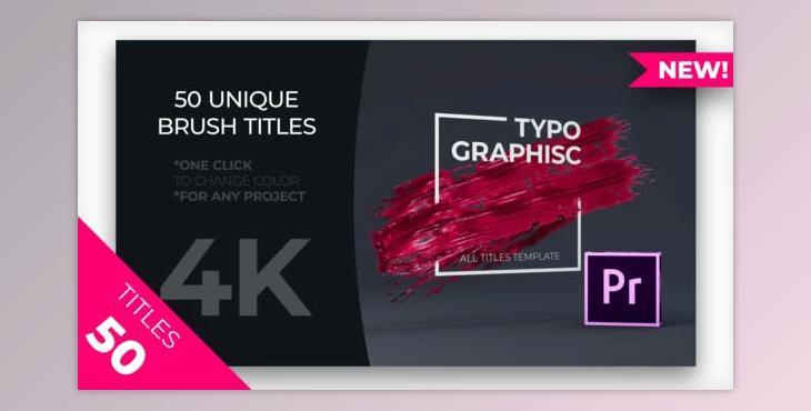 50 Brush Titles MOGRT (Videohive 23161526) - AE Project