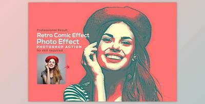 Retro Comic Effect Photoshop Action Creativemarket - 10863177
