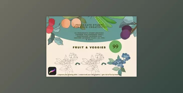 Fruit & Veggies Brush Kit – Procreate