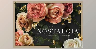 Creativemarket – Nostalgia Rose Floral Clip Art