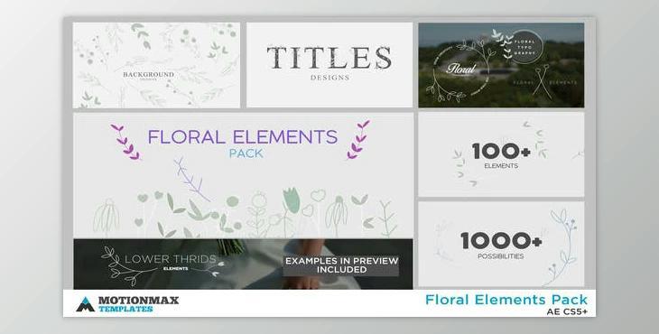 Floral Elements Pack (Videohive 23328603) - AE Project