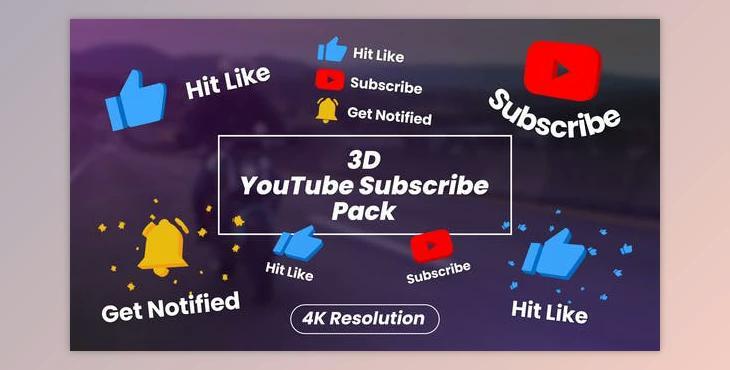 3D YouTube Subscribe Pack (Videohive 31859048) - AE Project