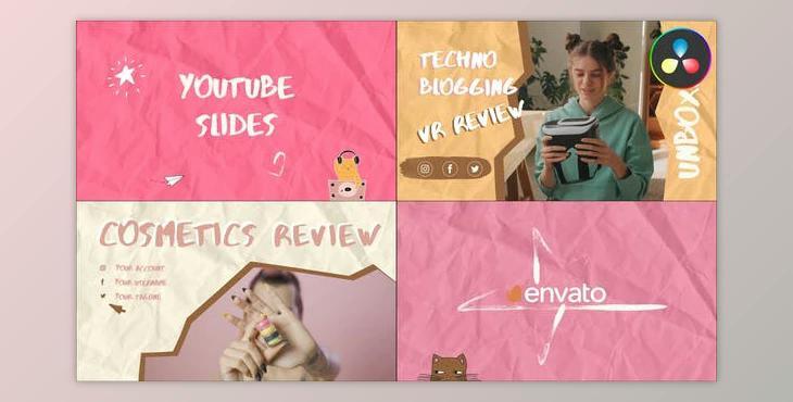 Hand Made Youtube Endscreens for DaVinci Resolve (Videohive 47661236)