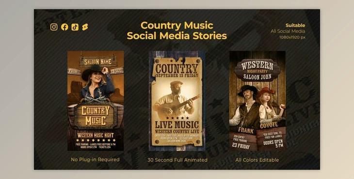 Western Music Instagram Stories (Videohive 49859957) - AE Project