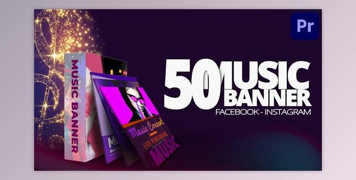 50 Music Banners Ad Mogrt (Videohive 36378068)