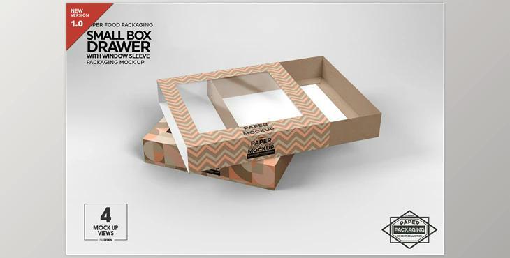 Small Box Drawer WindowSleeve Mockup CreativeMarket 5357956