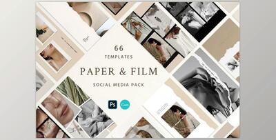 Paper and Film Social Kit (JPG, PSD, PDF)