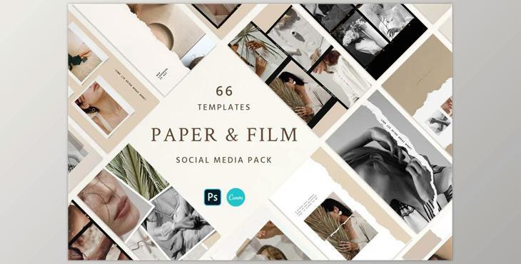 Paper and Film Social Kit (JPG, PSD, PDF)