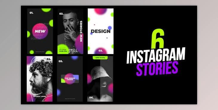 6 Abstract Gradient Instagram Stories – After Effects (Videohive 44411415) - AE Project